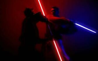 Star Wars Darth Maul Ewan Mcgregor Obiwan Kenobi Wallpaper