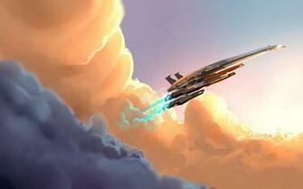 Mass Effect Normandy Art Clouds Wallpaper