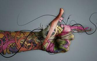 3d Tattoo Arm And Art Background Real Time Wallpaper Picture