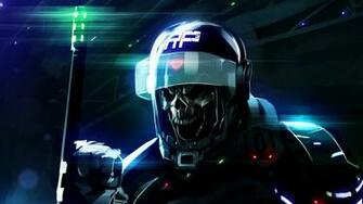 Full HD Wallpaper Police Skeleton Helmet Desktop