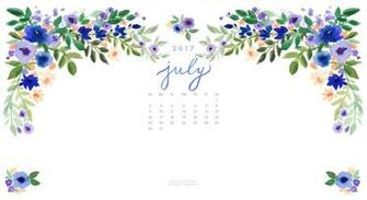 July Watercolor Desktop Wallpaper Mospens Studio
