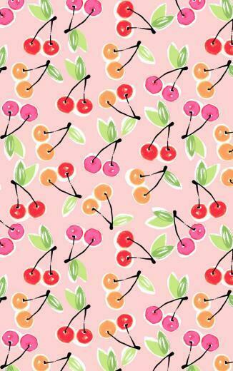 Fruit Cherries Patterns Prints Wallpaper Background