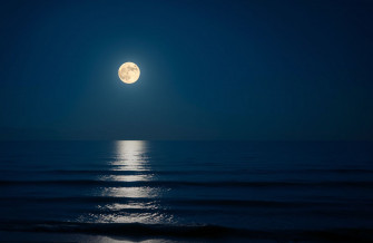 Moon Over Ocean Wallpaper
