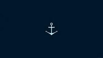 Ah28 Minimal Sea Anchor Logo Blue Art Mac Wallpaper Macbook