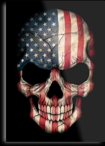 American Flag Skull Metal Prints By Jeff Bartels