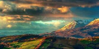 Sunrise Mountains Clouds Cover Background