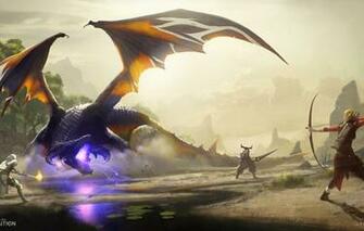 Wallpaper Dragon Warrior Archer Mag Battle Age
