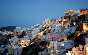 Greece At Night Wallpaper Wallpaperbro