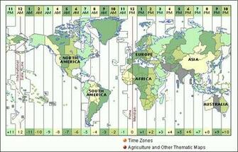 Map Of Time Zones The World