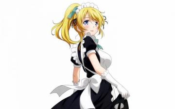 Ayase Eri Love Live School Idol Project Maid Photoshop White