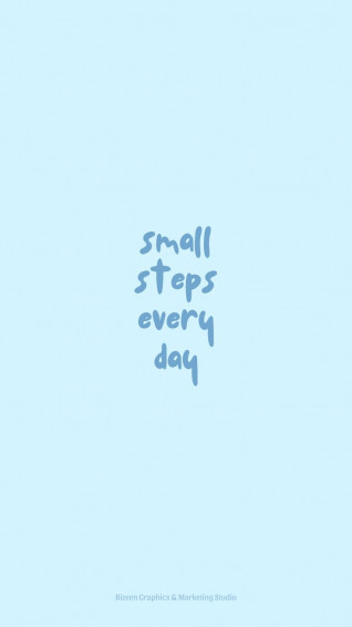 Pastel Blue Aesthetic Wallpaper Quotes Small Steps Everyday