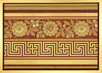 Ceiling Border Aesthetic Blue Fuscia Gilt Floral Wall Art