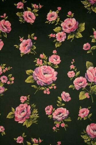 Wallpaper With Floral Print Design Retro