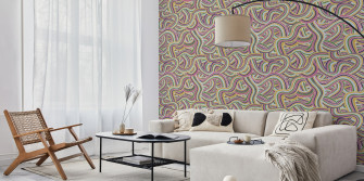 Abstract Handmade Lines And Stripes Spring Colors Wallpaper