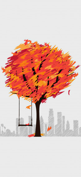 See The Beauty Of Minimalist Autumn In This Vibrant Image Wallpaper
