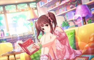 Cartoon Girl Reading Book Wallpaper Teahub Io