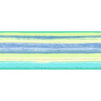 Blue Mountain Multi Stripe Wallpaper Border Pastel Green Yellow