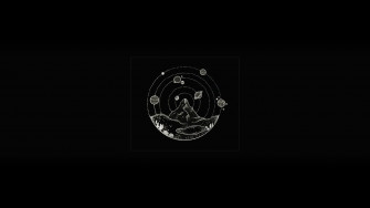 Minimalism Space Simple Black Planet Background