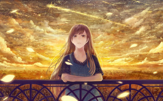 Brunette On A Bridge Wallpaper Anime