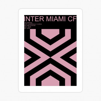 Inter Miami Cf Geometric Minimal Art Design Poster By