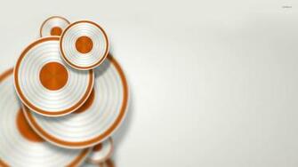 White And Orange Discs Wallpaper 3d