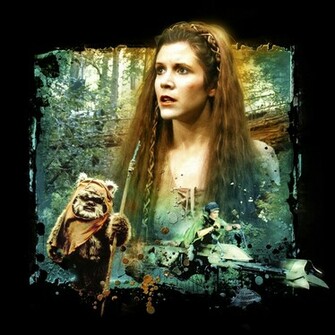 Star Wars Princess Leia And Wicket Fototapeter Tapeter
