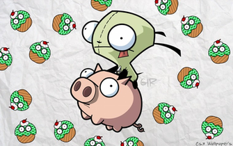 Invader Zim Wallpaper Cupcakes Pigs Gir