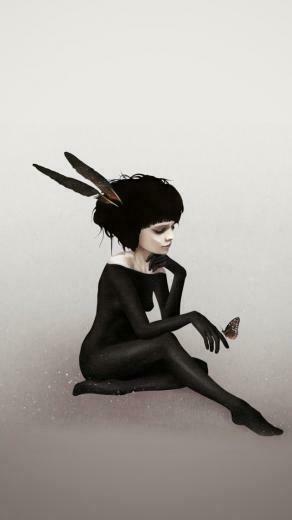 Indiana Girl Illustration Wallpaper iPhone