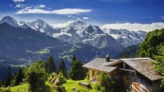 Best Beautiful Panoramic Of Jungfrau Mountain Alps Landscape