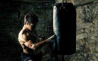 Kickboxer Training Wallpaper Stock Photos