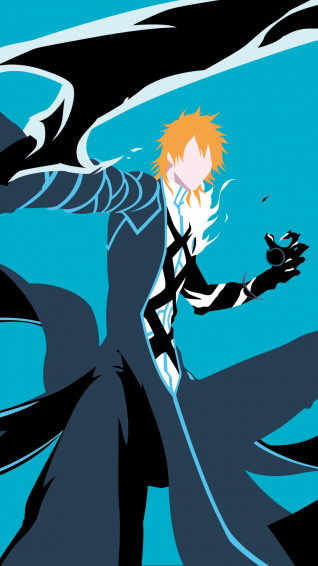 Anime Bleach Minimalist Bankai Ichigo Kurosaki Phone HD Wallpaper
