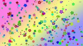 Colorful Flowers Wallpaper Vector