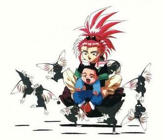 Tenchi Muyo Washu Habuki And Child Ryo Ohki Wallpaper