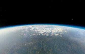 Wallpaper Stars Clouds The Moon Earth Stratosphere Image For