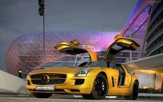 Mercedes Benz Sls Amg Desert Gold Widescreen Exotic