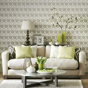 Statement Wallpaper In A Neutral Living Room Simple Designs For Easy