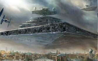 Px Painting Spaceship Star Destroyer Wars Tie Fighter