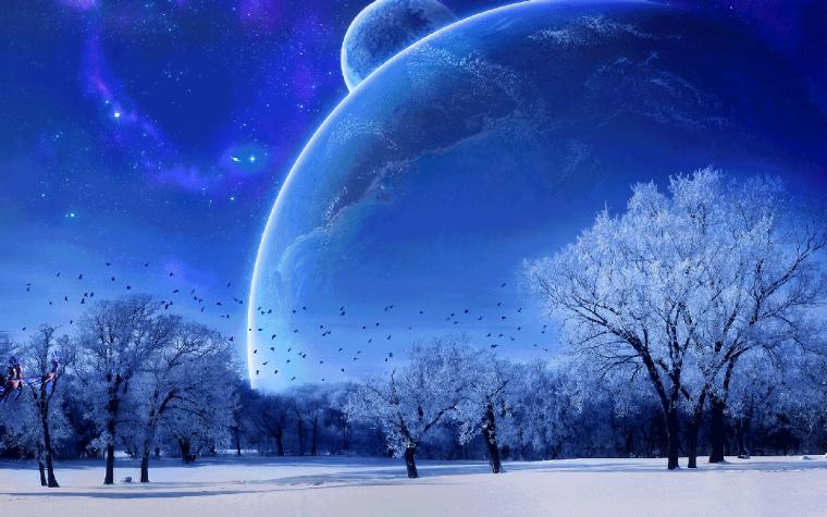 Santa S Sleigh Flying Over A Magical Winter Land Animation Photo