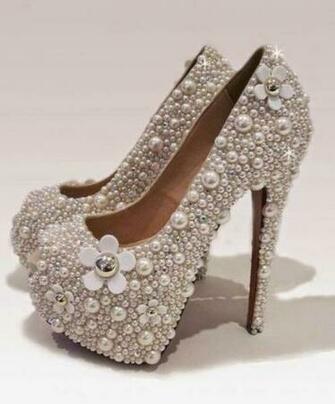 High Heel Shoes Wallpaper Silver