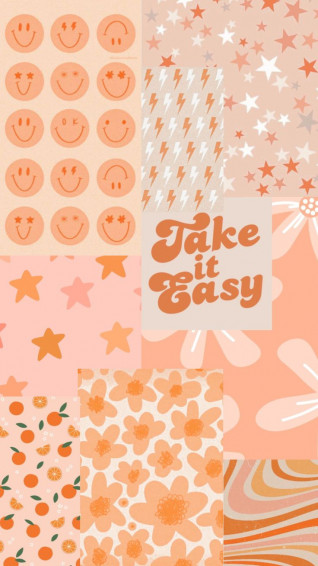 Orange Collage Wallpaper Fyp Preppy In Pink