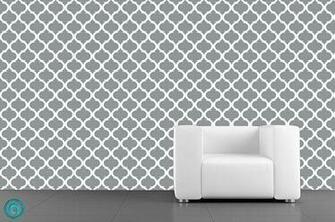 Wallpaper Moon Lattice Grey Peel Stick Fabric Temporary