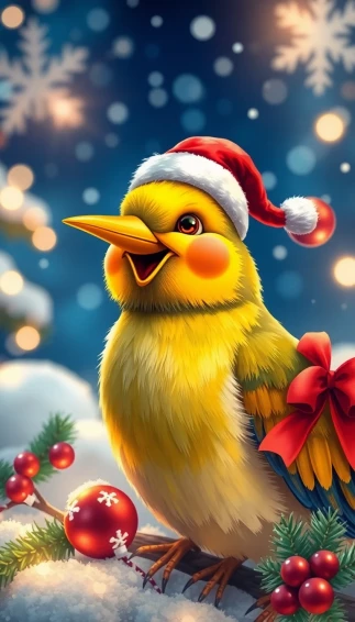 Christmas Bird Wallpaper