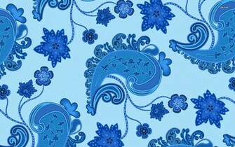 Blue Swirls And Flowers Wallpaper Vector