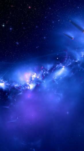 Blue Galaxy Distant Planets Wallpaper iPhone