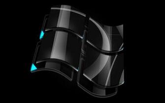 Wallpaper Black Metal Windows Logo