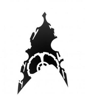 Starship Silhouettes On A The Starfleet Logo Startrek