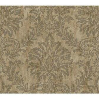 Weatherby Woods Green And Seafoam Stucco Damask Wallpaper
