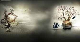 Surreal Dark Nature Background Background