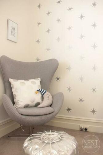 Purple And Silver Stars Wallpaper Metallic Nursery With