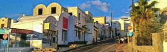 Wallpaper Greece Road Slope Houses UHD 4k Picture Image
